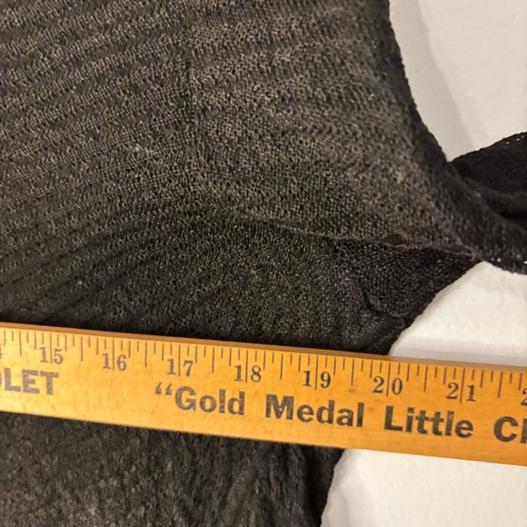 Eileen Fisher Hemp Blend Crop High/Low Sweater Black Sheer Size Small - Picture 6 of 9